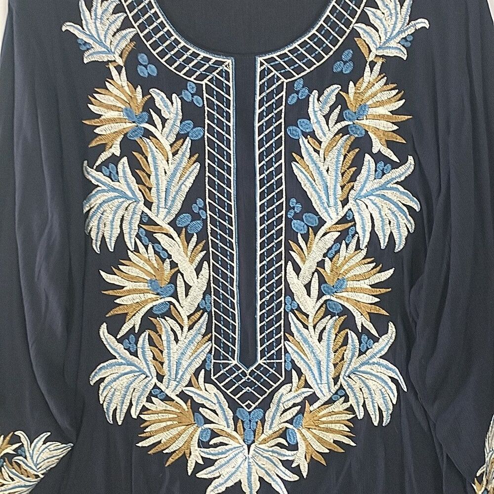 Cute Options Womens Size 2XL Floral Embroidered Tunic Beach Cover Up - Picture 2 of 11